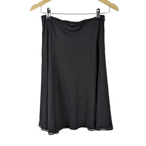 Cynthia Steffe Skirt Small Black Knee Length Gored Flowy Hem Trim Designer